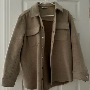 & Other Stories Wool Shacket Jacket Overcoat Oat 2 XS